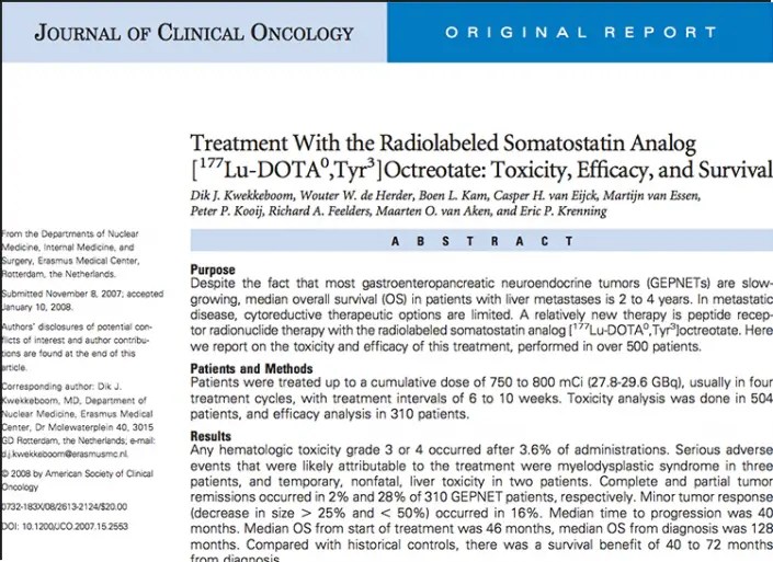 Lutetium177 Octreotate Therapy Cancer Treatment Theranostics