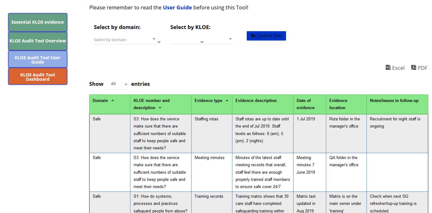 KLOE Audit Toolkit Therapeia Quality Assured