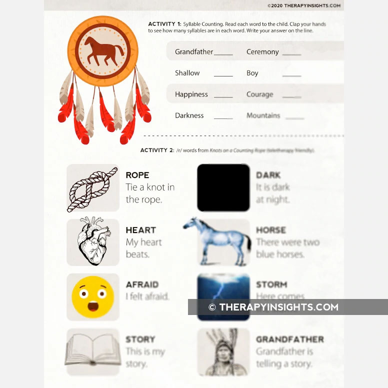 Book Activities Pack Knots on a Counting Rope Printable handouts for