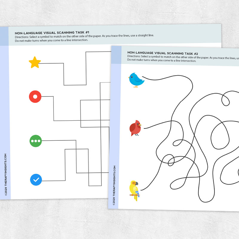 NonLanguage Visual Scanning Tasks Adult and pediatric printable