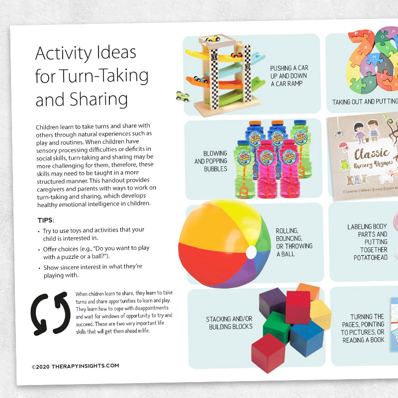 Activity Ideas for TurnTaking and Sharing Adult and pediatric