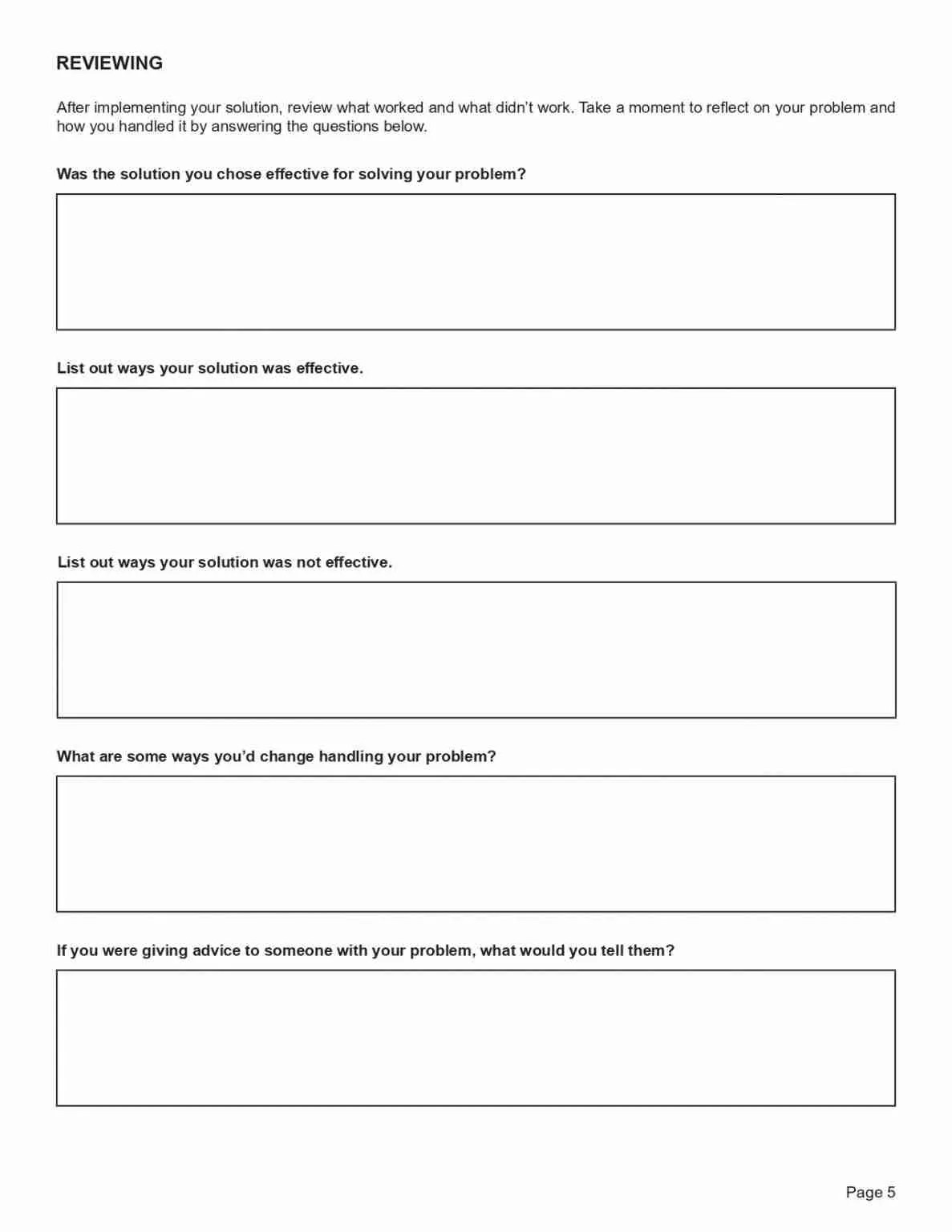 CBT Problem Solving Worksheet (Editable, Fillable, Printable PDF