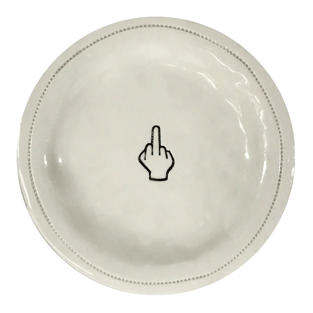 MIDDLE FINGER ROUND DISH Therapy Stores