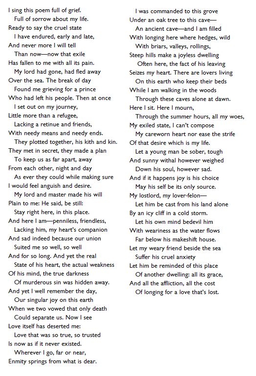 Read Of The Week: The Wife's Lament By Anonymous | The Reader Online