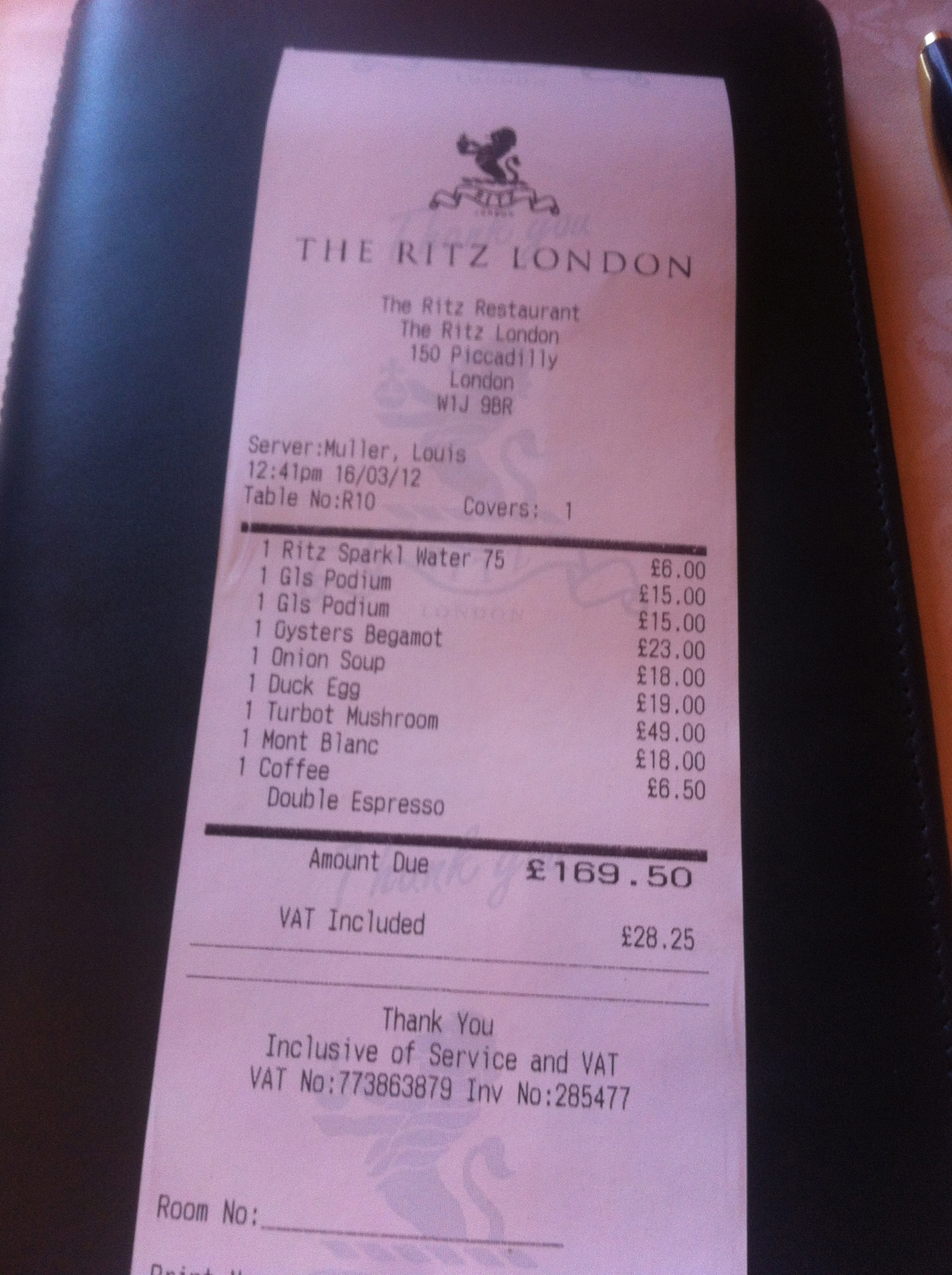The Ritz, Piccadily, London Lunch The real picky gourmet
