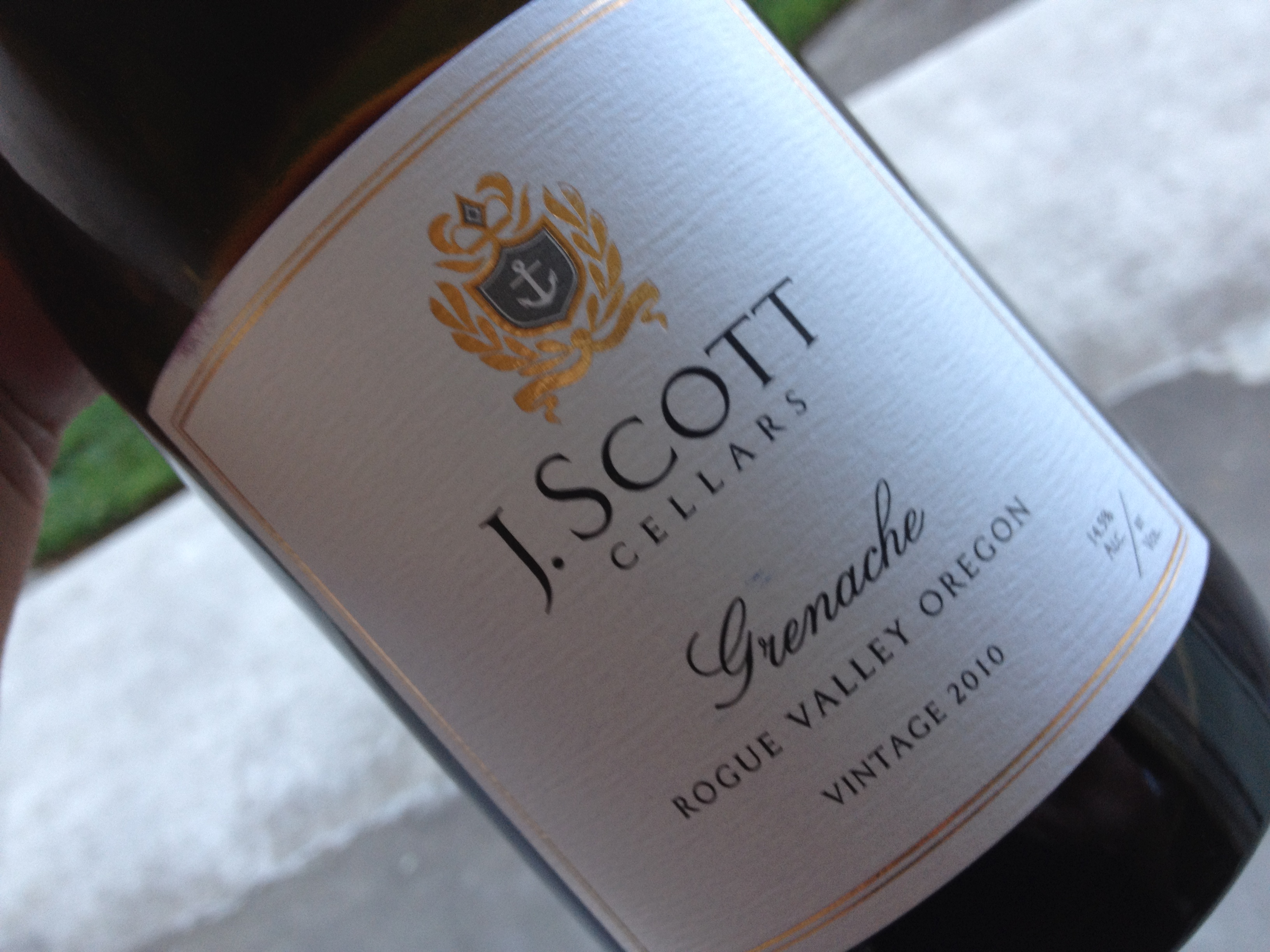 J. Scott Cellars Grenache 2010 The Real Wine Julia
