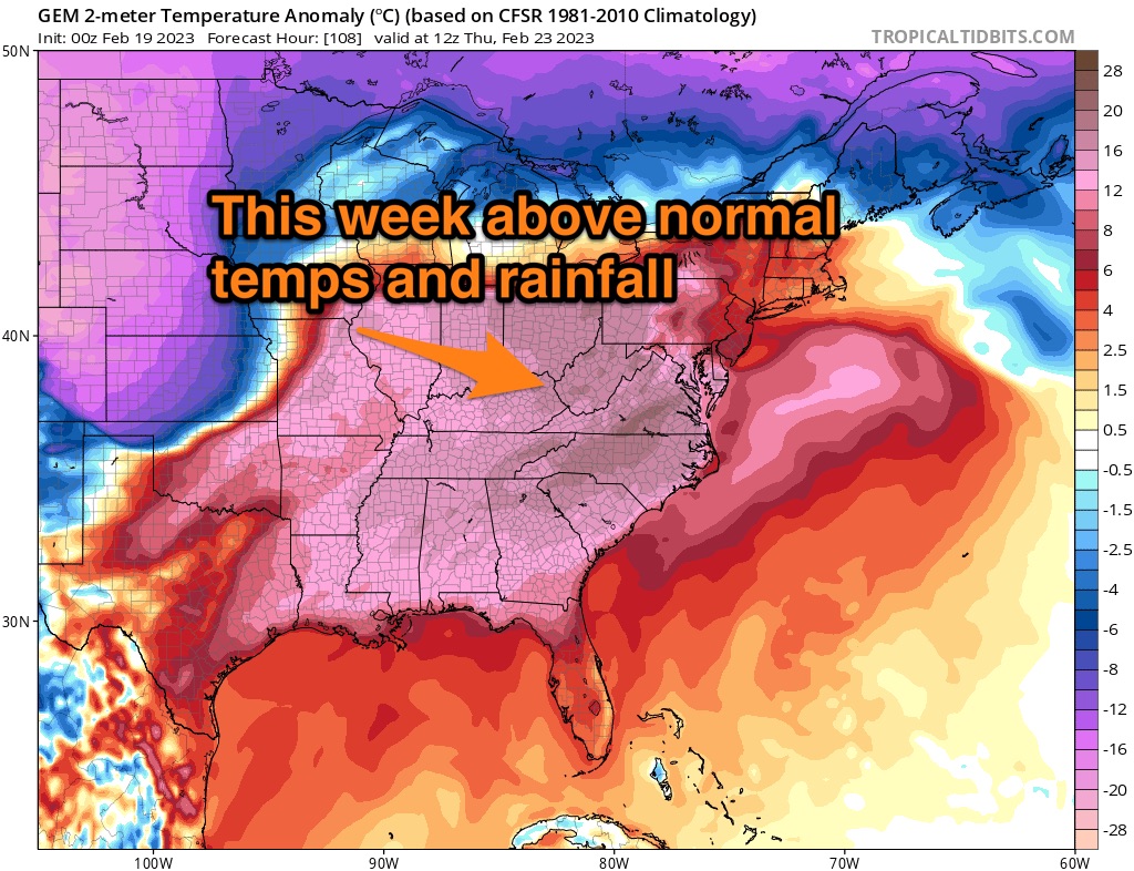 Above normal temperatures and rainfall expected Real WV