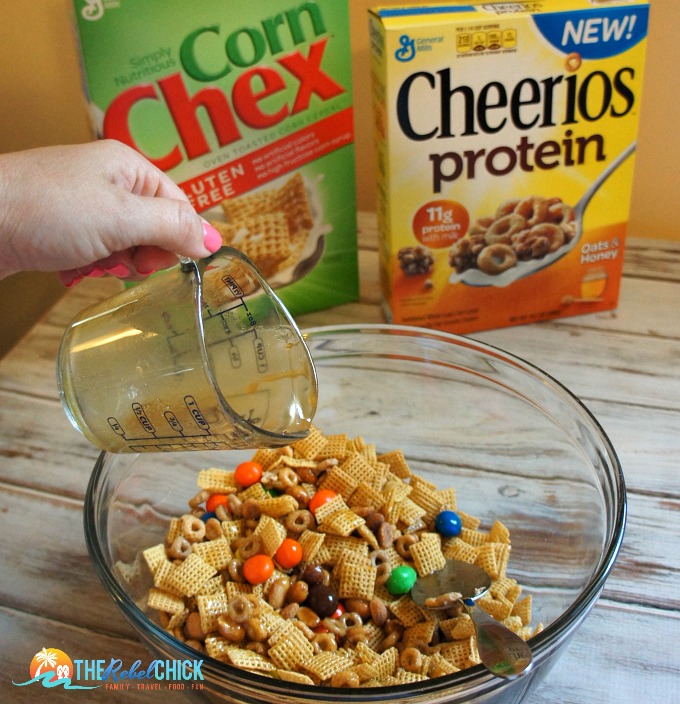 Honey Peanut School Fuel Chex Mix Recipe The Rebel Chick