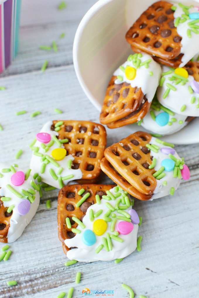 Springtime Easter Rolo Pretzels Dessert Recipe The Rebel Chick