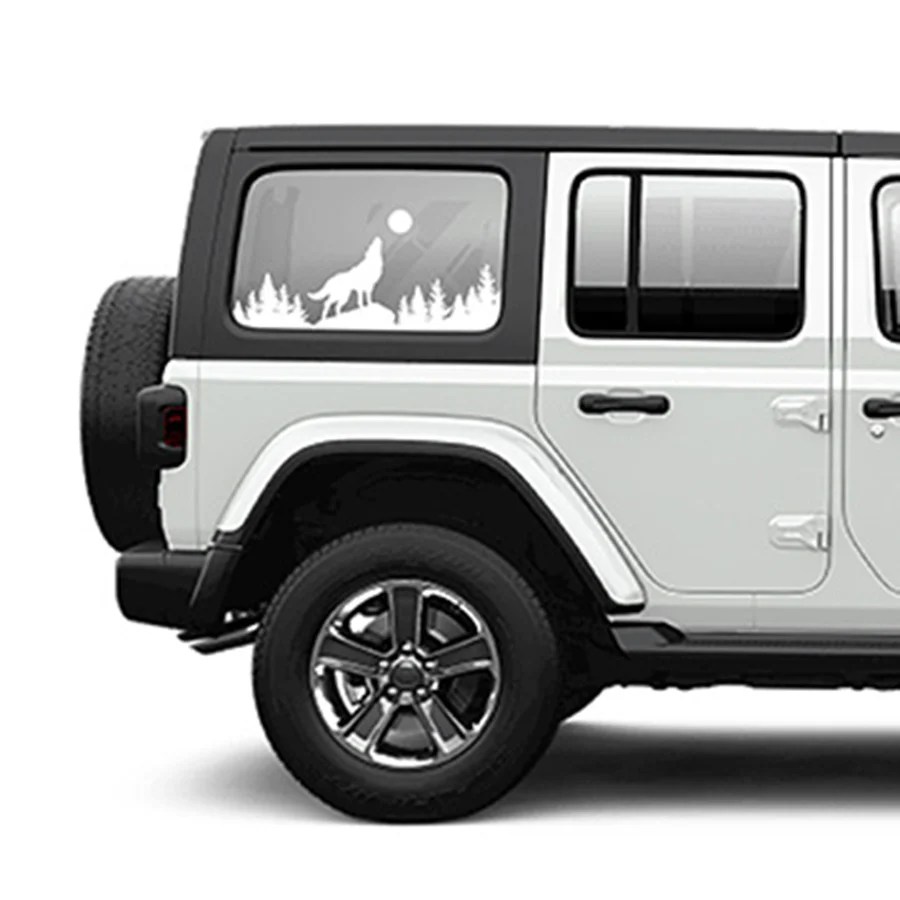 Howling Wolf Rear Window Graphics Rebel Decal