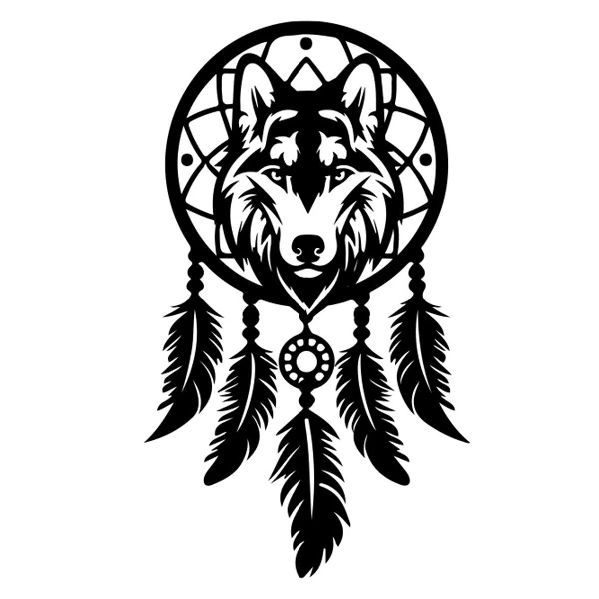 Dream Catcher Wolf Hood Graphic Rebel Decal