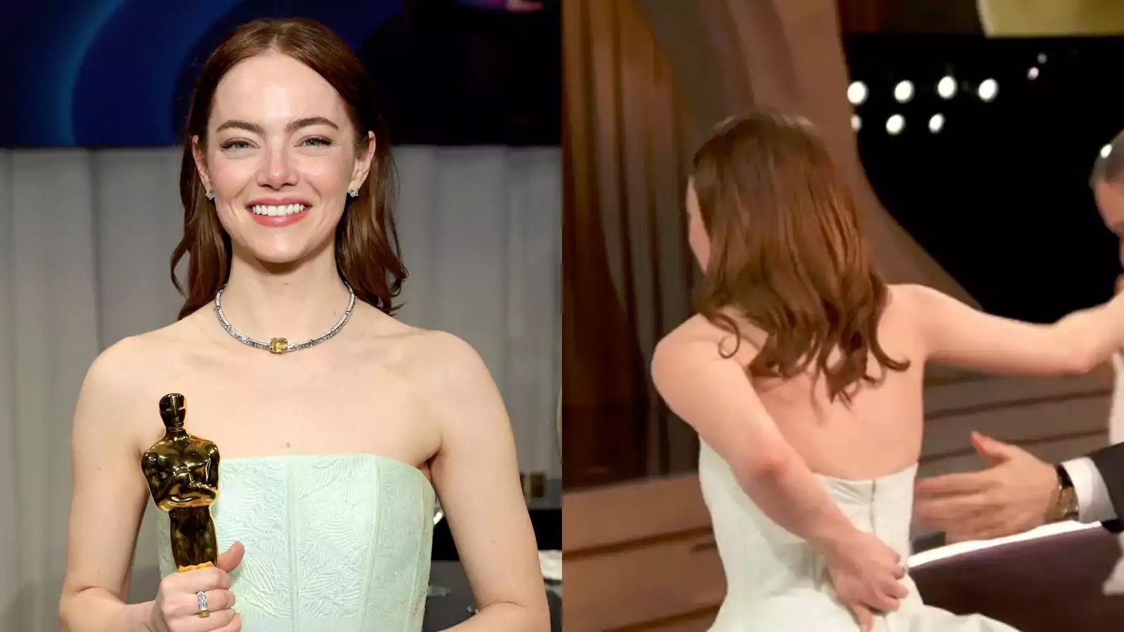 Emma Stone's Oscars Mishap Wardrobe Malfunction Blamed on Ryan Gosling