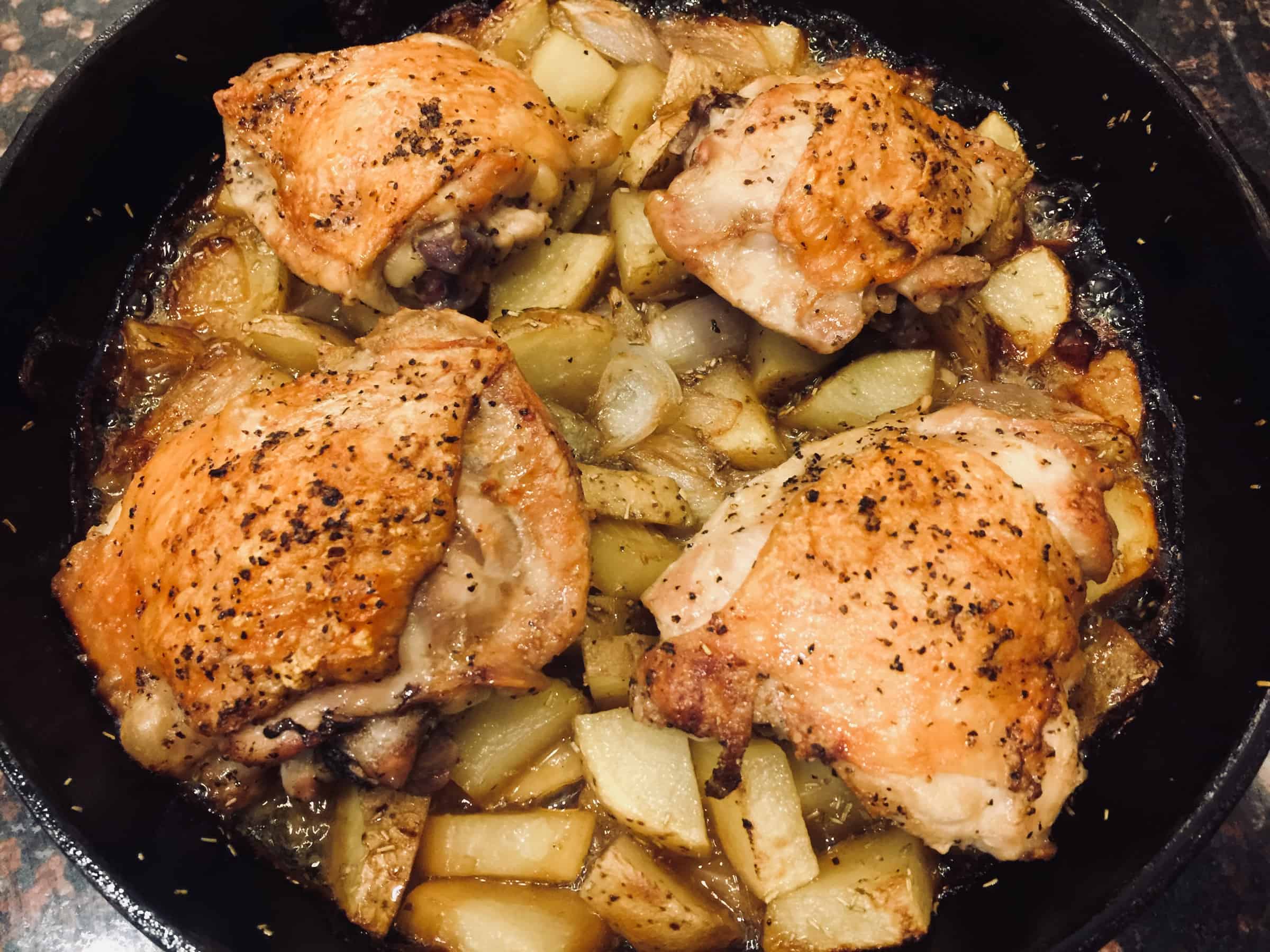 Rosemary Garlic Chicken Thighs and Potatoes The Recipe Bandit