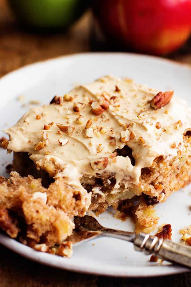 Apple Pecan Spice Cake with Brown Sugar Cream Cheese Frosting The