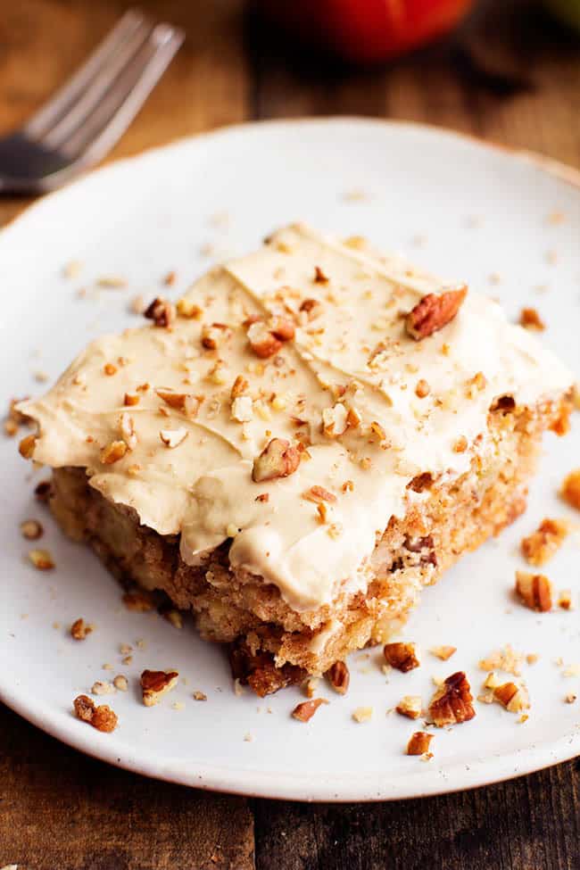 Apple Pecan Spice Cake with Brown Sugar Cream Cheese Frosting The