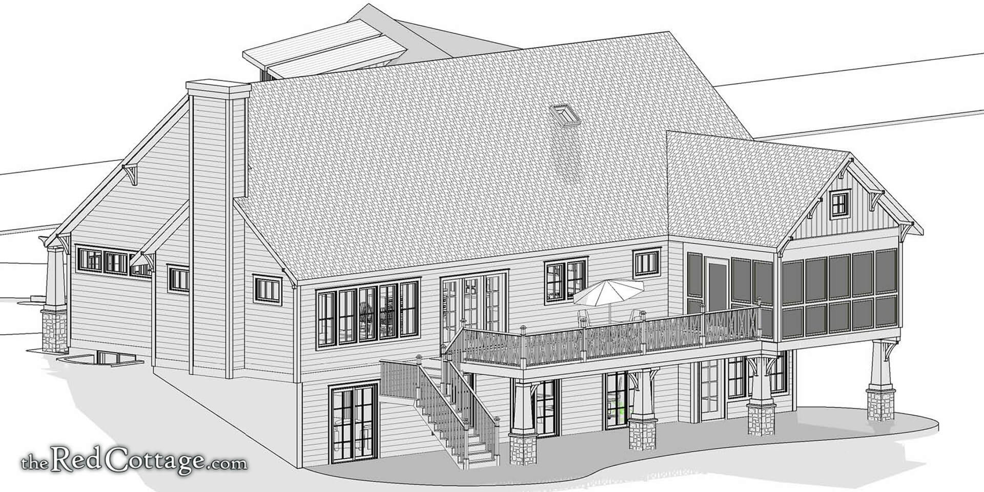 Red Cottage Expanded House Plans The Red Cottage