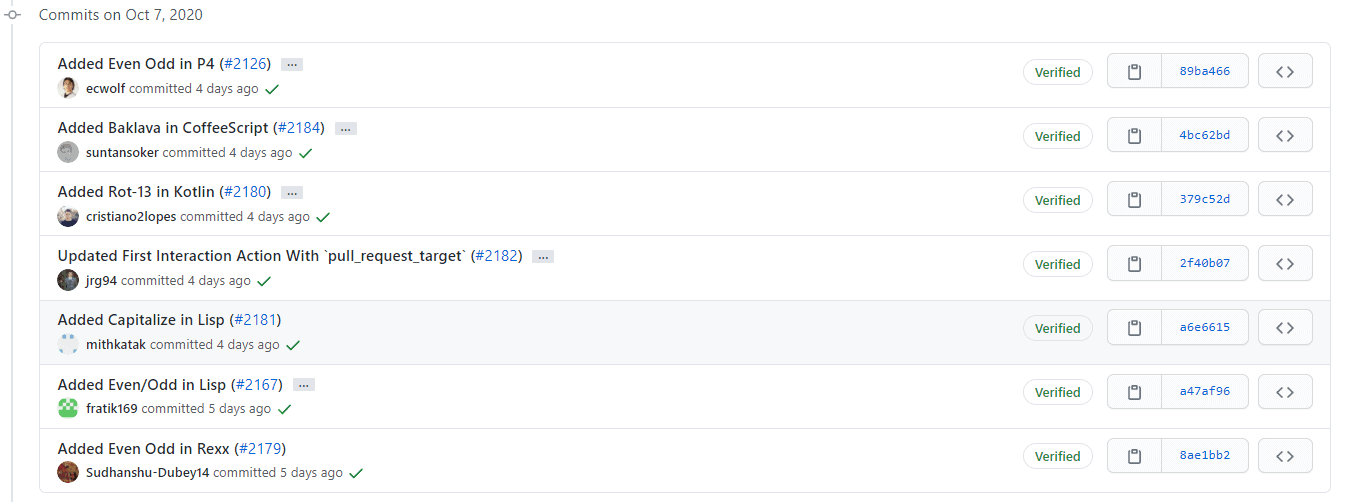 The Sample Programs Repo Squashes Commits The Renegade Coder