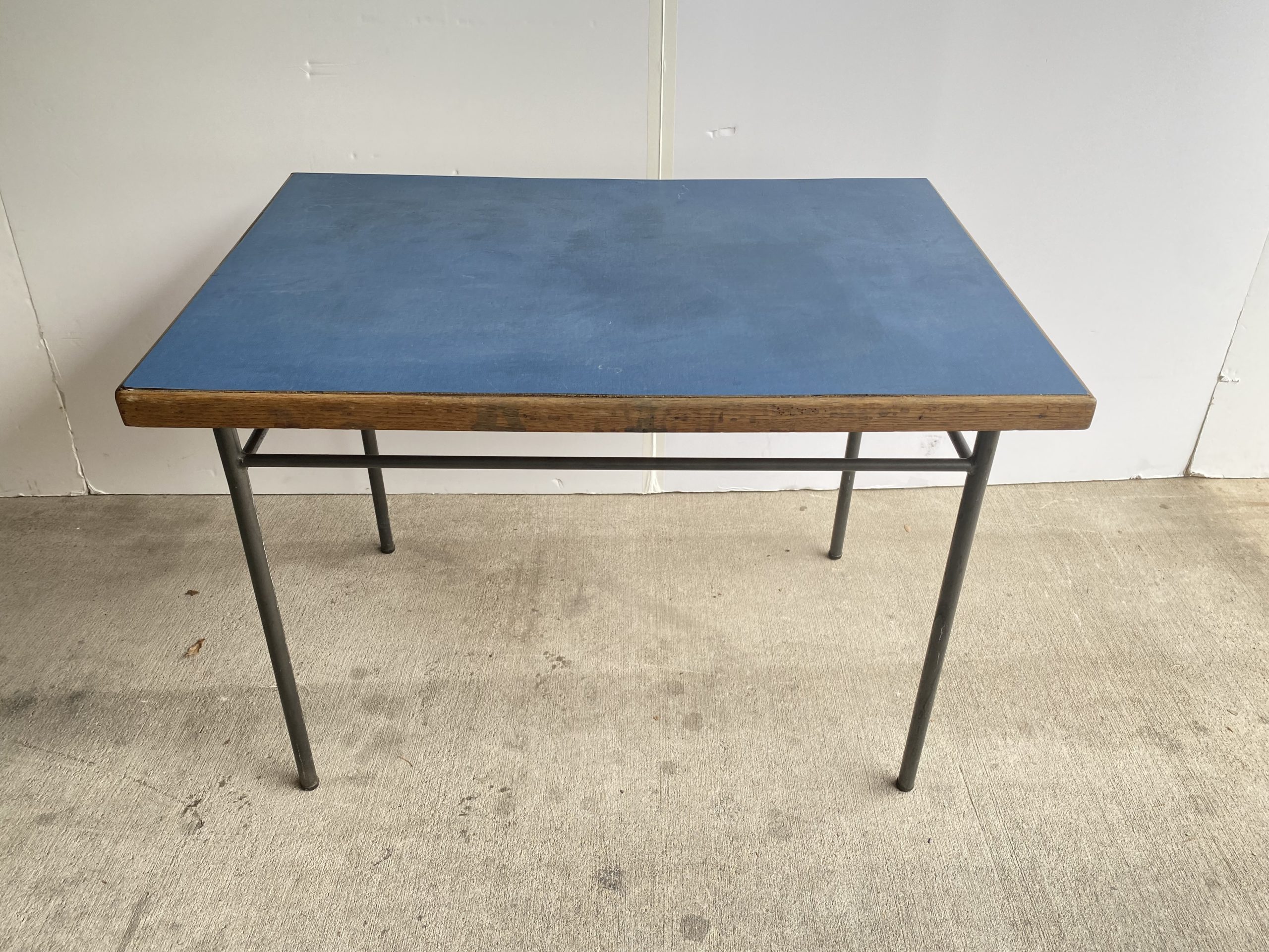 Blue Top Table, Style of Prouve, France, 1940’s The Renner Project