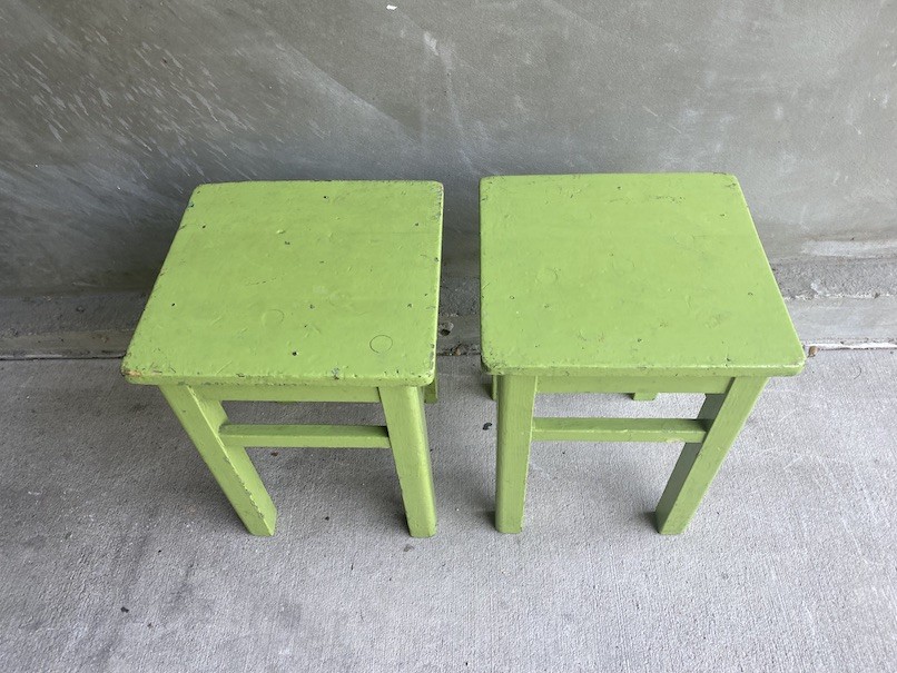Painted Green Stool (Two Available) The Renner Project