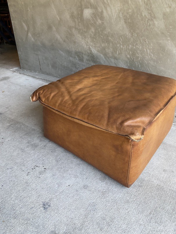 Vintage Leather Ottoman, NL, 1970’s The Renner Project
