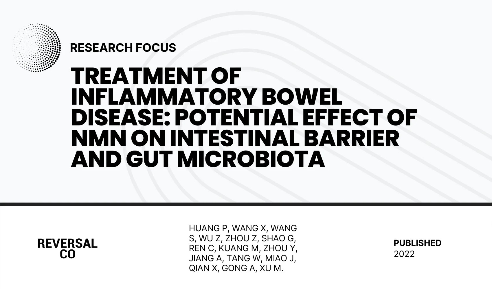 Treatment of inflammatory bowel disease Potential effect of NMN on in