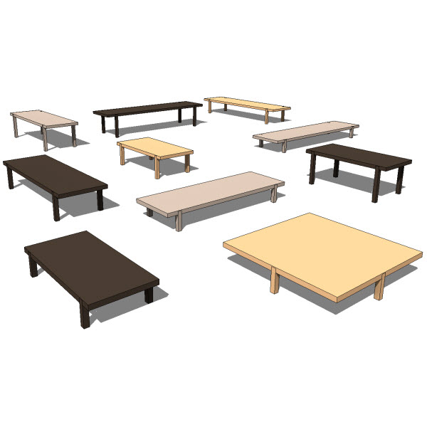Bensen Woodward Coffee Table [10167] 2.00 Revit families, Modern
