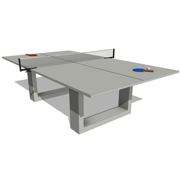 James De Wulf Concrete Pingpong & Dining Table [10453] 5.00 Revit families, Modern Revit