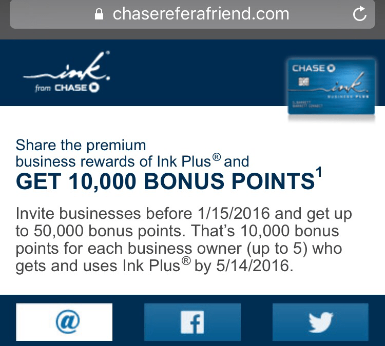 Chase Ink 60,000 Bonus + 10k Refer A Friend Bonus (Max 50k) The