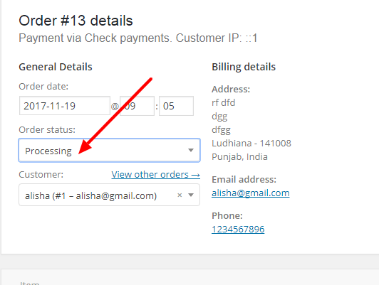 Change Product Order Status Hook Therichpost