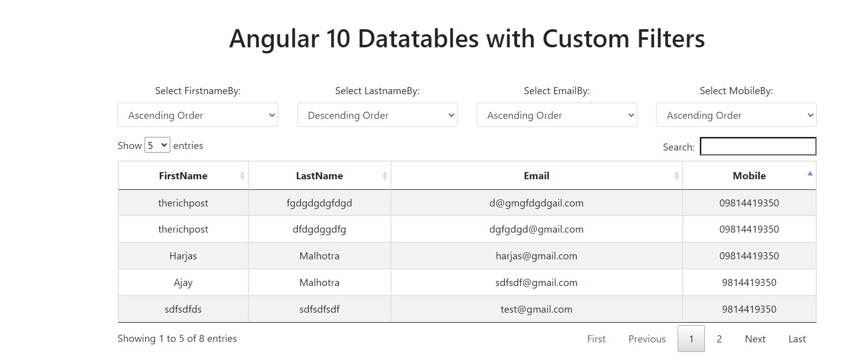 How To Show Multiple Datatables In Angular 10 Single