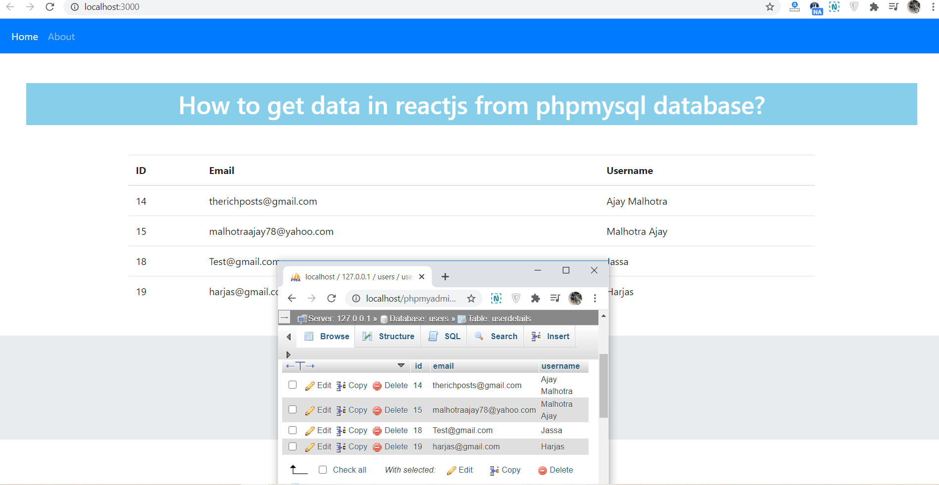 How To Get Data In Reactjs From Php Mysql Database Images