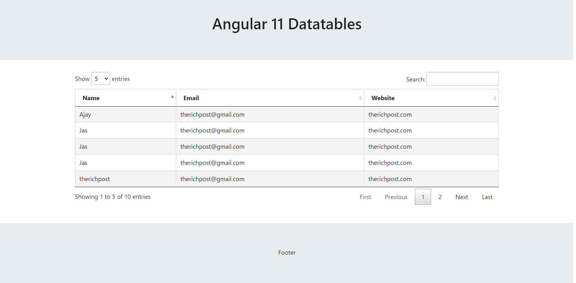 Angular 11 Datatable Working Example Therichpost