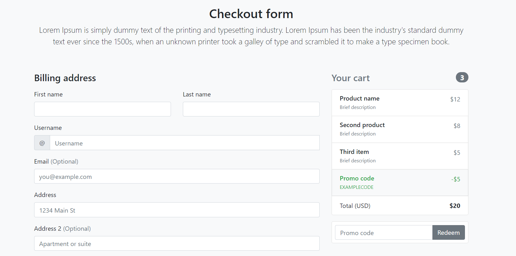 Angular 11 Responsive Custom Checkout Form Therichpost