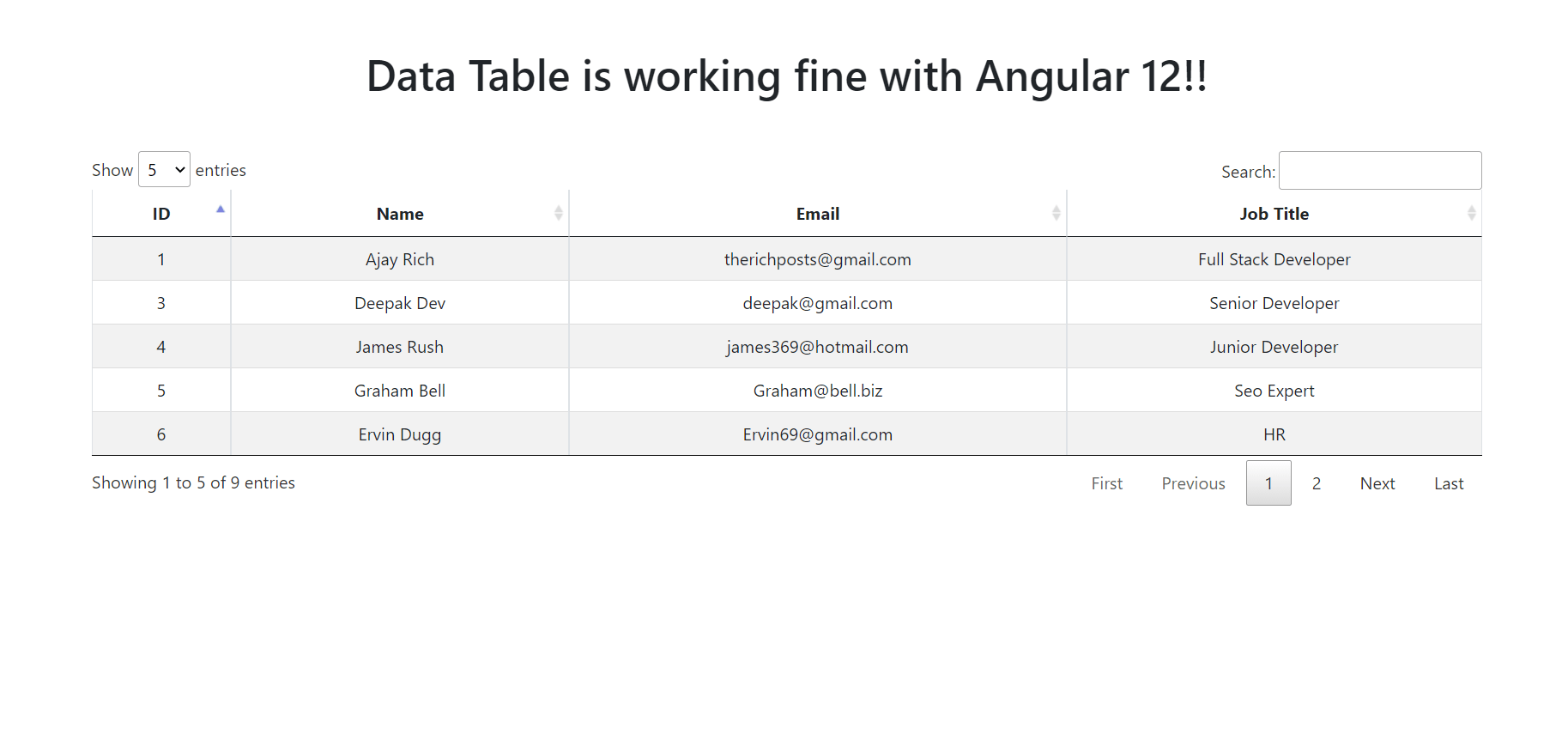 Angular 13 Datatable with Spring Boot  API Data Therichpost