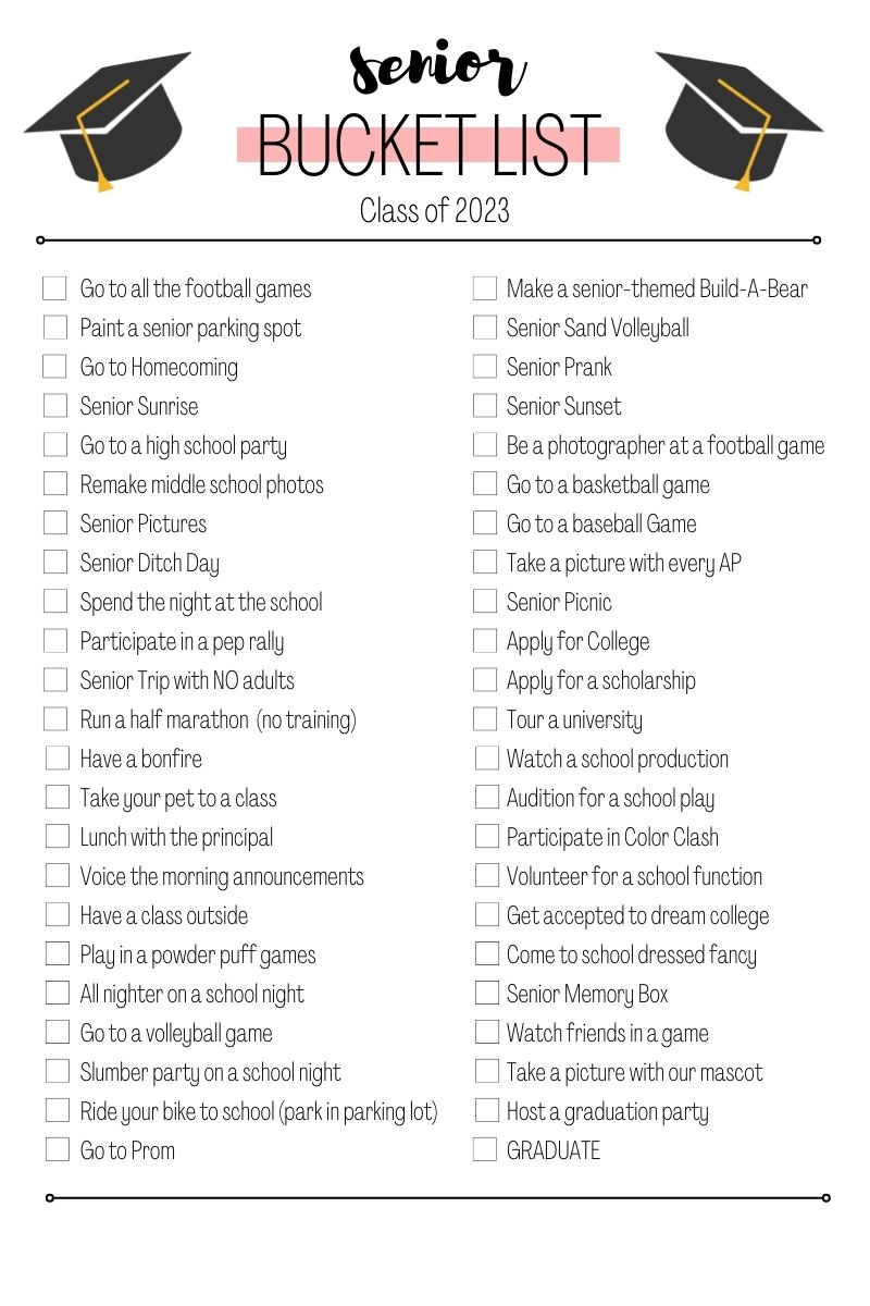 Senior Bucket List The Rider Online Legacy HS Student Media