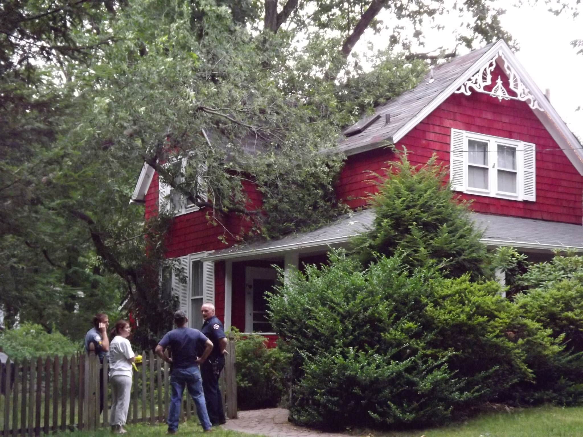 Tree Tears Through Roof of North Monroe Street Home