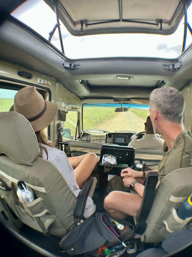 safari jeeps in the serengeti