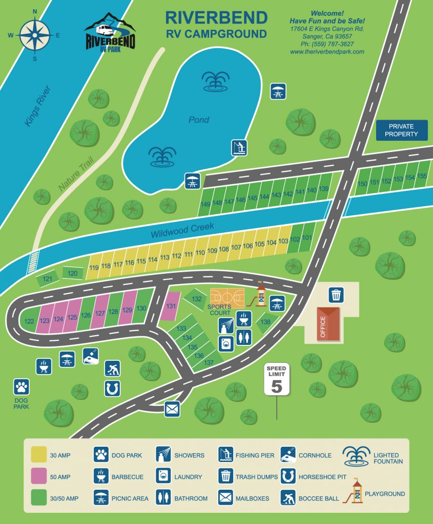 Riverbend RV Park Map Riverbend RV Park
