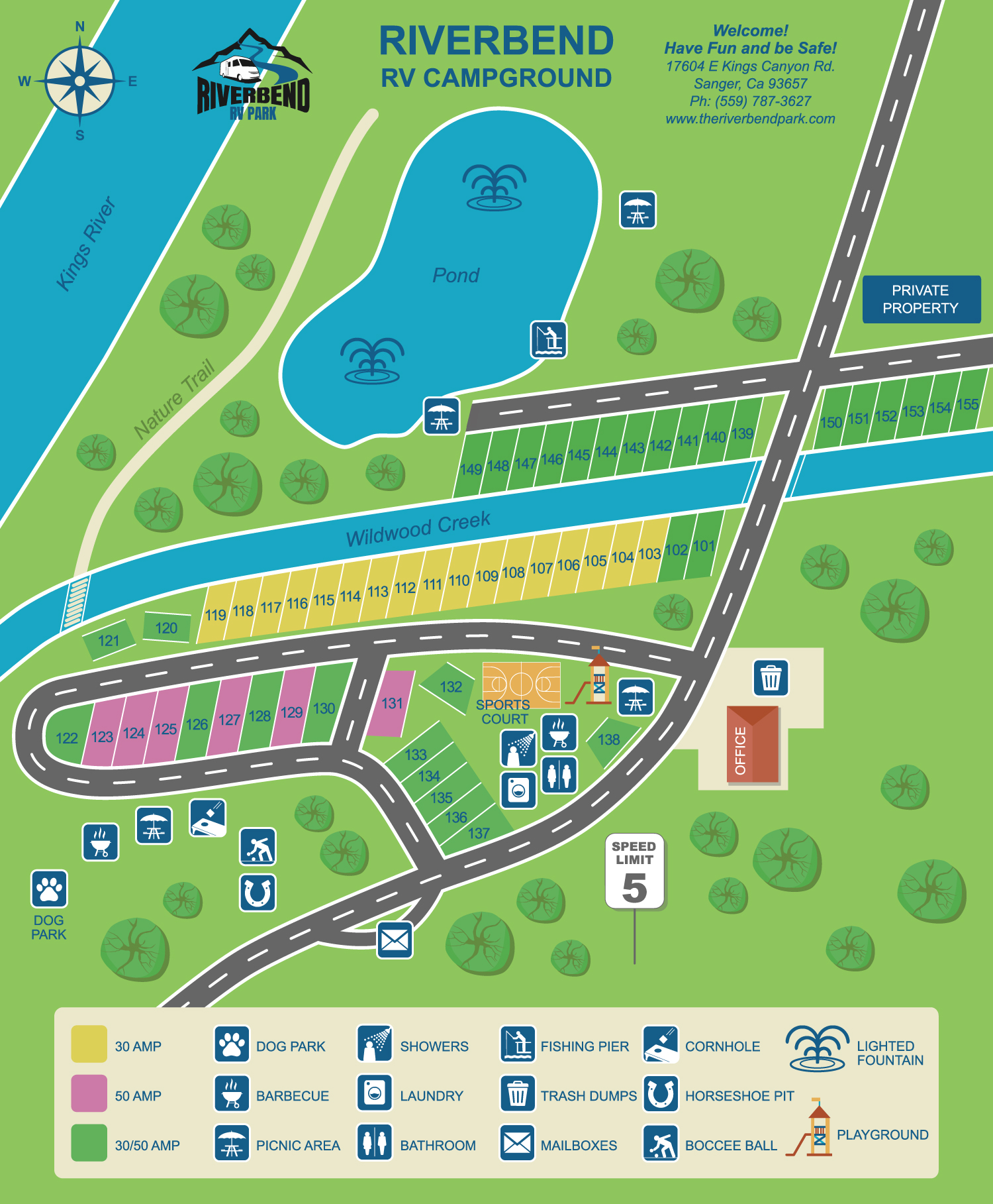 Riverbend RV Park Map Riverbend RV Park