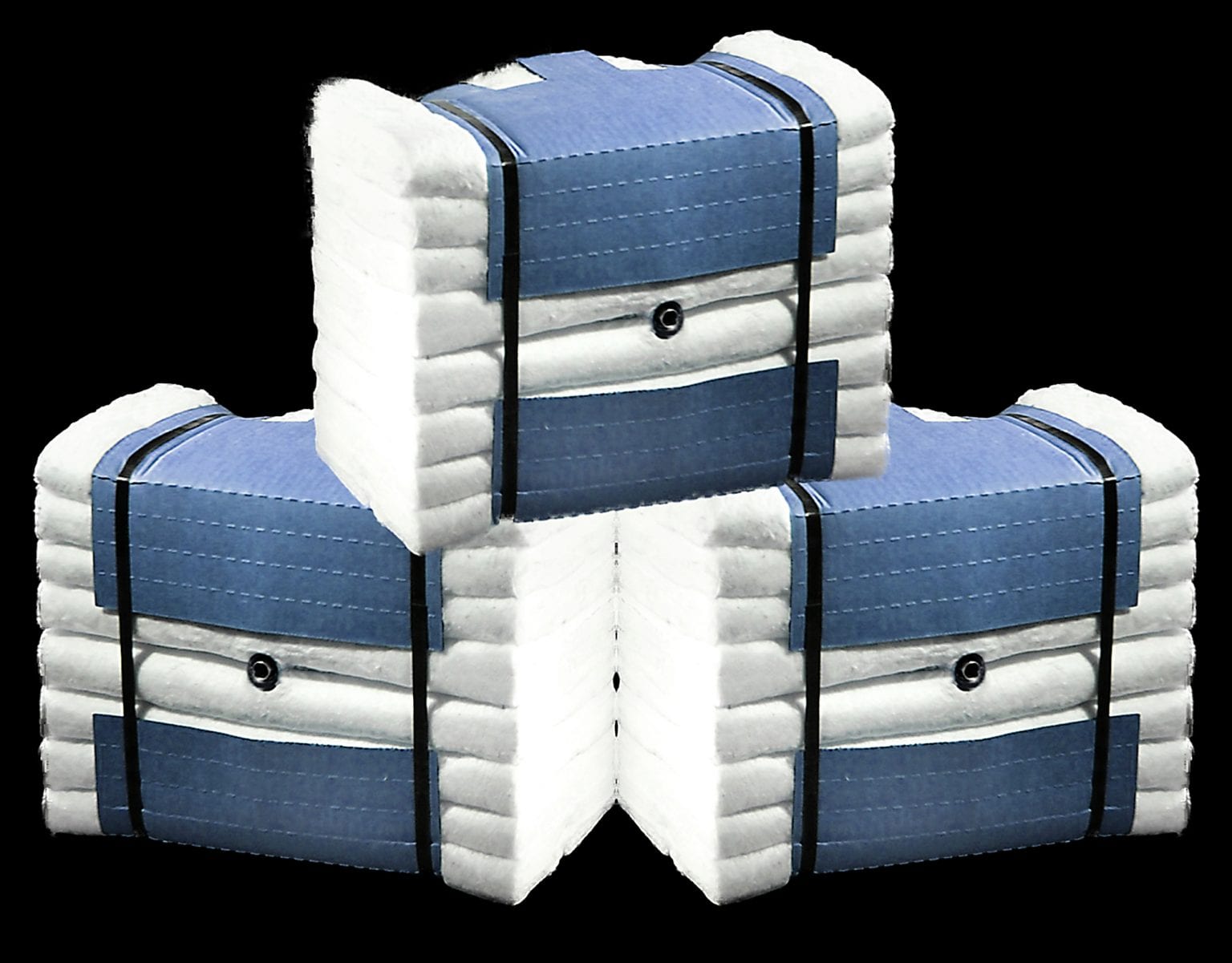 Ceramic fiber module lining installation on a curved vessel wall