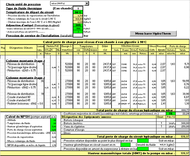 Tarifs programme, excel, logiciel, logiciels, thermique, climatisation