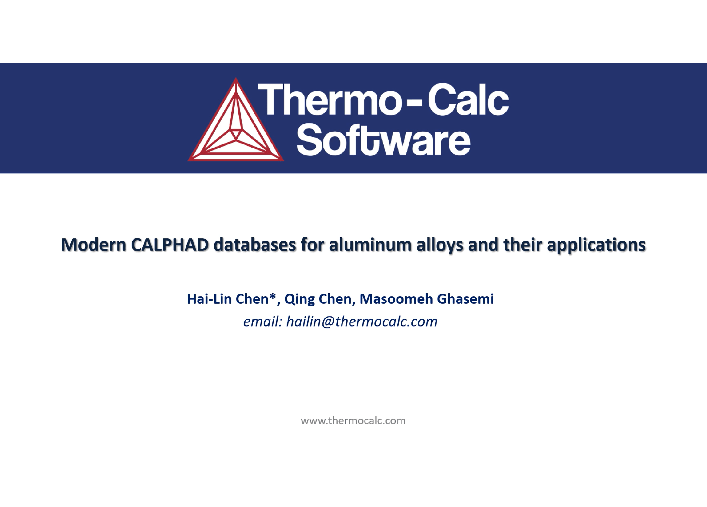 Aluminium databases ThermoCalc Software