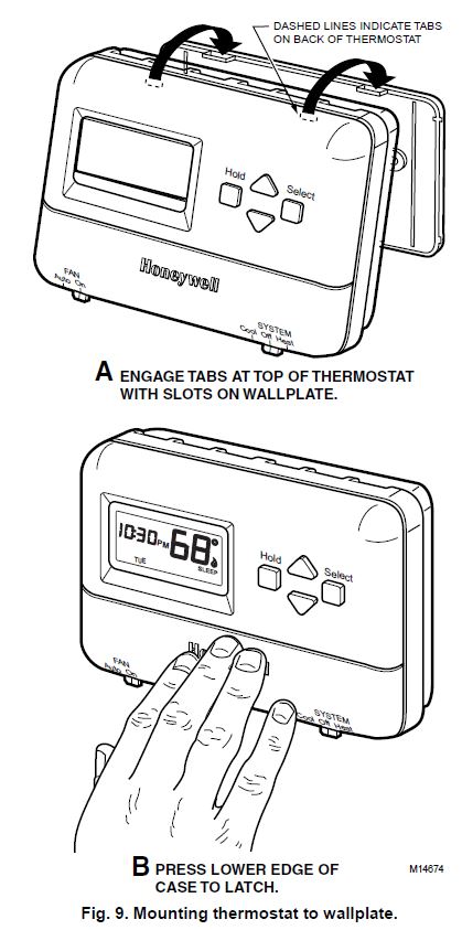 Honeywell T8000C Programmable Thermostat Installation Instruction