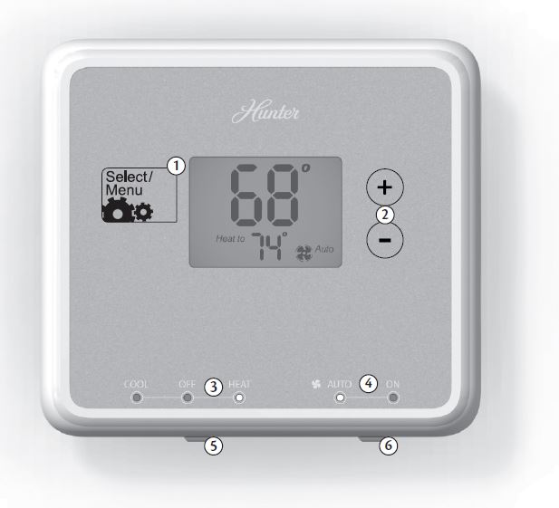 Hunter 42122 Non-Programmable Thermostat Installation Instruction