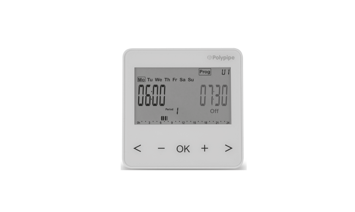 Polypipe UFHTIME2B 2 Zone Time Clock 7Day Programming Thermostat User