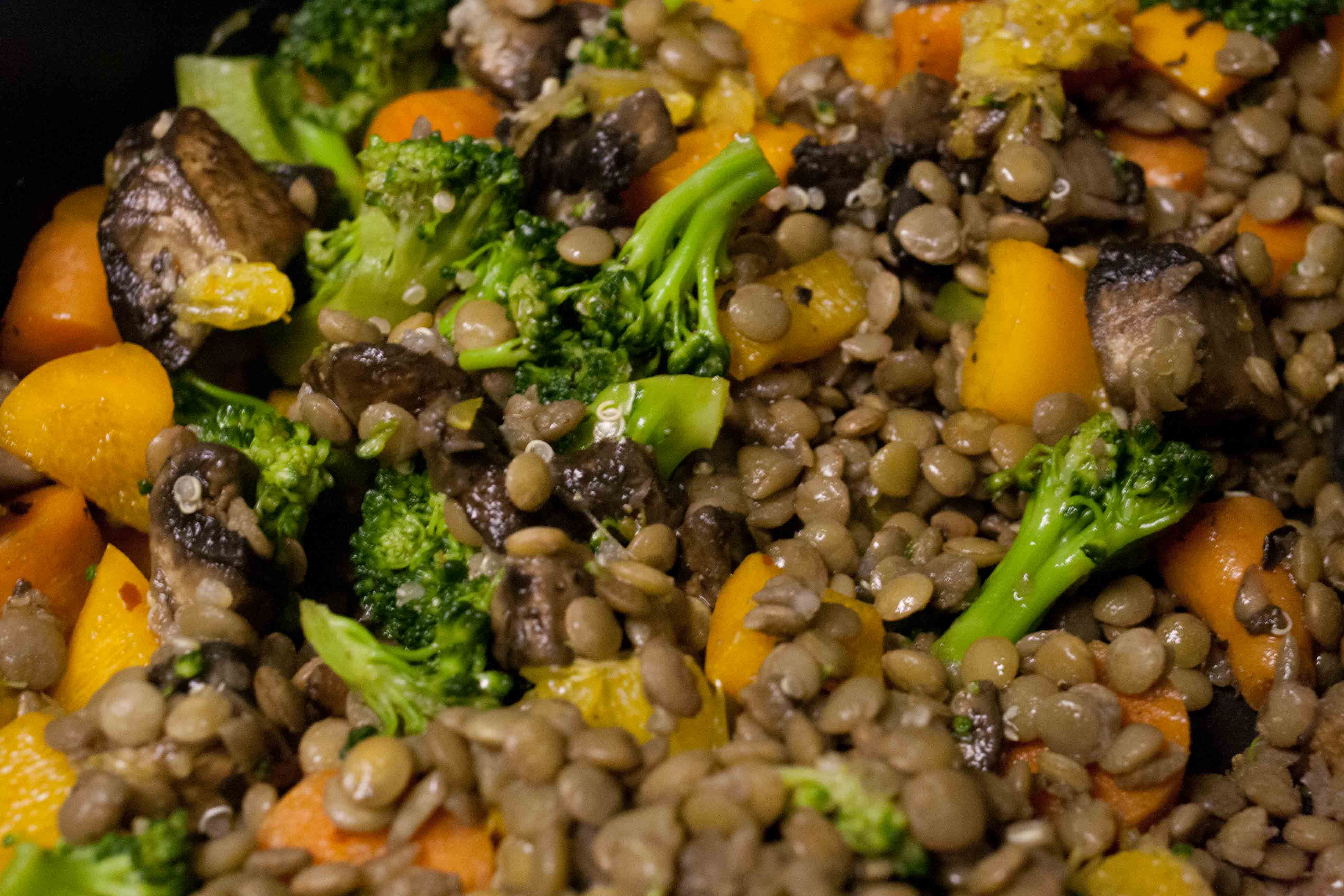 Lentil, Quinoa, and Vegetable Stirfry
