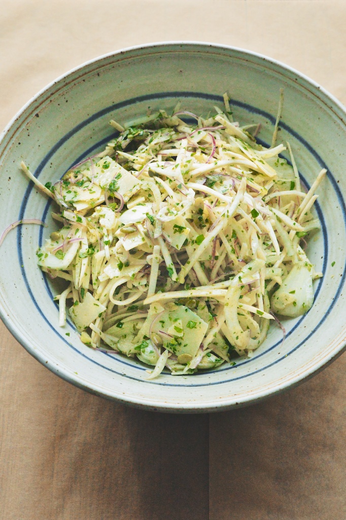 A Winter Salad of Fennel, Celery Root, Lemon, and Pecorino The