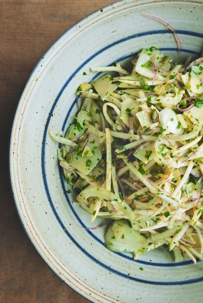 A Winter Salad of Fennel, Celery Root, Lemon, and Pecorino The