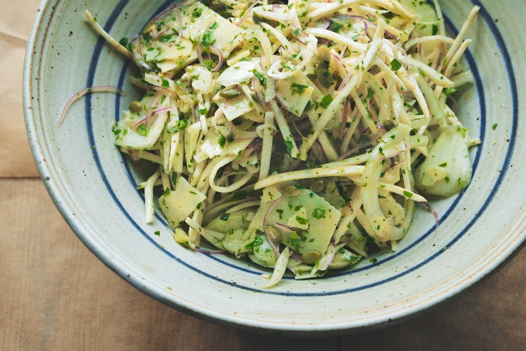 A Winter Salad of Fennel, Celery Root, Lemon, and Pecorino The