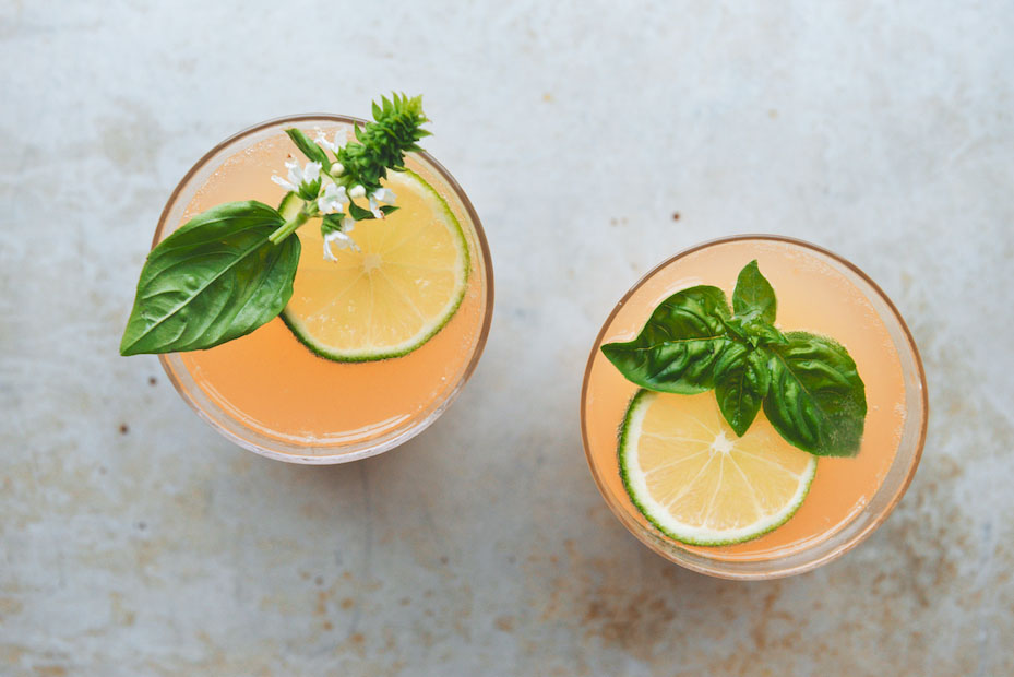 LimeGrapefruitBasil Gin Punch The Roaming Kitchen